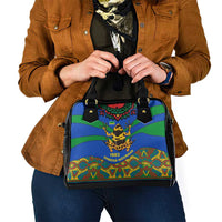 Indigenous Regions of Panama Embera-Wounaan Shoulder Handbag Frog Graphic and Indigenous Pattern Guardians of the Forest - Wonder Print Shop