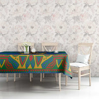 Indigenous Regions of Panama Embera-Wounaan Tablecloth Frog Graphic and Indigenous Pattern Guardians of the Forest - Wonder Print Shop