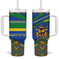 Indigenous Regions of Panama Embera-Wounaan Tumbler With Handle Frog Graphic and Indigenous Pattern Guardians of the Forest - Wonder Print Shop