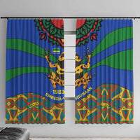 Indigenous Regions of Panama Embera-Wounaan Window Curtain Frog Graphic and Indigenous Pattern Guardians of the Forest - Wonder Print Shop
