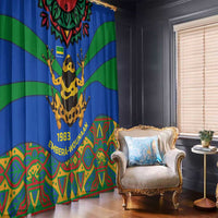 Indigenous Regions of Panama Embera-Wounaan Window Curtain Frog Graphic and Indigenous Pattern Guardians of the Forest - Wonder Print Shop