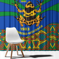 Indigenous Regions of Panama Embera-Wounaan Window Curtain Frog Graphic and Indigenous Pattern Guardians of the Forest - Wonder Print Shop