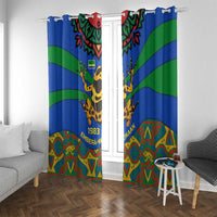 Indigenous Regions of Panama Embera-Wounaan Window Curtain Frog Graphic and Indigenous Pattern Guardians of the Forest - Wonder Print Shop