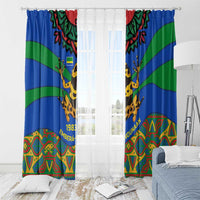 Indigenous Regions of Panama Embera-Wounaan Window Curtain Frog Graphic and Indigenous Pattern Guardians of the Forest - Wonder Print Shop