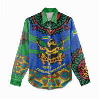 Indigenous Regions of Panama Embera-Wounaan Women Casual Shirt Frog Graphic and Indigenous Pattern Guardians of the Forest - Wonder Print Shop