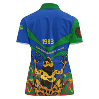 Indigenous Regions of Panama Embera-Wounaan Women Polo Shirt Frog Graphic and Indigenous Pattern Guardians of the Forest - Wonder Print Shop