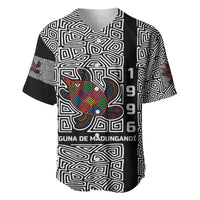 Indigenous Regions of Panama Guna de Madungandí Baseball Jersey with Colorful Turtle and Black White Geometric Pattern - Wonder Print Shop