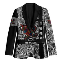 Indigenous Regions of Panama Guna de Madungandí Blazer with Colorful Turtle and Black White Geometric Pattern - Wonder Print Shop