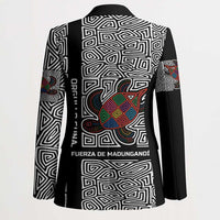 Indigenous Regions of Panama Guna de Madungandí Blazer with Colorful Turtle and Black White Geometric Pattern - Wonder Print Shop