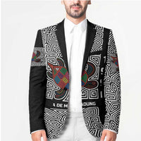 Indigenous Regions of Panama Guna de Madungandí Blazer with Colorful Turtle and Black White Geometric Pattern - Wonder Print Shop