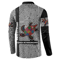 Indigenous Regions of Panama Guna de Madungandí Button Sweatshirt with Colorful Turtle and Black White Geometric Pattern - Wonder Print Shop