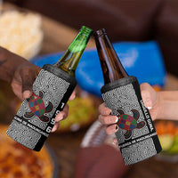 Indigenous Regions of Panama Guna de Madungandí 4 in 1 Can Cooler Tumbler with Colorful Turtle and Black White Geometric Pattern - Wonder Print Shop