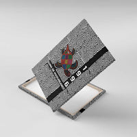 Indigenous Regions of Panama Guna de Madungandí Canvas Wall Art with Colorful Turtle and Black White Geometric Pattern - Wonder Print Shop