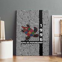 Indigenous Regions of Panama Guna de Madungandí Canvas Wall Art with Colorful Turtle and Black White Geometric Pattern - Wonder Print Shop
