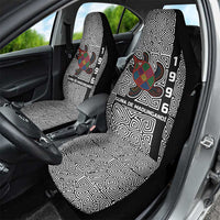 Indigenous Regions of Panama Guna de Madungandí Car Seat Cover with Colorful Turtle and Black White Geometric Pattern - Wonder Print Shop