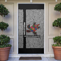 Indigenous Regions of Panama Guna de Madungandí Door Cover with Colorful Turtle and Black White Geometric Pattern - Wonder Print Shop