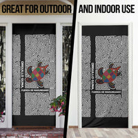 Indigenous Regions of Panama Guna de Madungandí Door Cover with Colorful Turtle and Black White Geometric Pattern - Wonder Print Shop