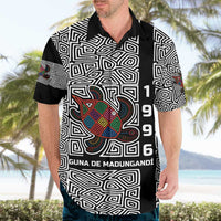 Indigenous Regions of Panama Guna de Madungandí Hawaiian Shirt with Colorful Turtle and Black White Geometric Pattern - Wonder Print Shop