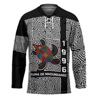 Indigenous Regions of Panama Guna de Madungandí Hockey Jersey with Colorful Turtle and Black White Geometric Pattern - Wonder Print Shop