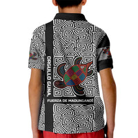 Indigenous Regions of Panama Guna de Madungandí Kid Polo Shirt with Colorful Turtle and Black White Geometric Pattern - Wonder Print Shop