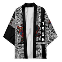 Indigenous Regions of Panama Guna de Madungandí Kimono with Colorful Turtle and Black White Geometric Pattern - Wonder Print Shop