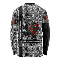 Indigenous Regions of Panama Guna de Madungandí Long Sleeve Shirt with Colorful Turtle and Black White Geometric Pattern - Wonder Print Shop