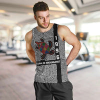 Indigenous Regions of Panama Guna de Madungandí Men Tank Top with Colorful Turtle and Black White Geometric Pattern - Wonder Print Shop
