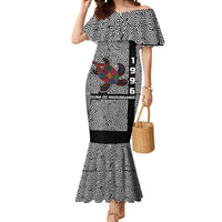 Indigenous Regions of Panama Guna de Madungandí Mermaid Dress with Colorful Turtle and Black White Geometric Pattern - Wonder Print Shop