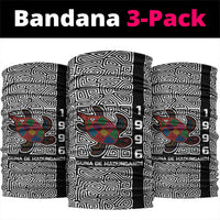 Indigenous Regions of Panama Guna de Madungandí Neck Gaiter with Colorful Turtle and Black White Geometric Pattern - Wonder Print Shop