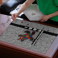 Indigenous Regions of Panama Guna de Madungandí Puzzle with Colorful Turtle and Black White Geometric Pattern - Wonder Print Shop
