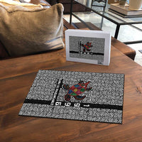 Indigenous Regions of Panama Guna de Madungandí Puzzle with Colorful Turtle and Black White Geometric Pattern - Wonder Print Shop