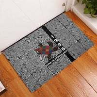 Indigenous Regions of Panama Guna de Madungandí Rubber Doormat with Colorful Turtle and Black White Geometric Pattern - Wonder Print Shop