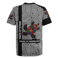 Indigenous Regions of Panama Guna de Madungandí Rugby Jersey with Colorful Turtle and Black White Geometric Pattern - Wonder Print Shop