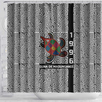 Indigenous Regions of Panama Guna de Madungandí Shower Curtain with Colorful Turtle and Black White Geometric Pattern - Wonder Print Shop