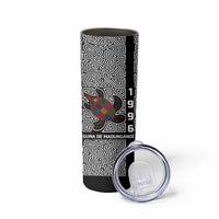 Indigenous Regions of Panama Guna de Madungandí Skinny Tumbler with Colorful Turtle and Black White Geometric Pattern - Wonder Print Shop