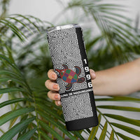Indigenous Regions of Panama Guna de Madungandí Skinny Tumbler with Colorful Turtle and Black White Geometric Pattern - Wonder Print Shop