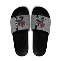 Indigenous Regions of Panama Guna de Madungandí Slide Sandals with Colorful Turtle and Black White Geometric Pattern - Wonder Print Shop