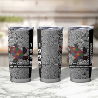 Indigenous Regions of Panama Guna de Madungandí Tumbler Cup with Colorful Turtle and Black White Geometric Pattern - Wonder Print Shop