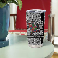 Indigenous Regions of Panama Guna de Madungandí Tumbler Cup with Colorful Turtle and Black White Geometric Pattern - Wonder Print Shop
