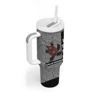 Indigenous Regions of Panama Guna de Madungandí Tumbler With Handle with Colorful Turtle and Black White Geometric Pattern - Wonder Print Shop