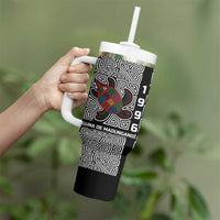 Indigenous Regions of Panama Guna de Madungandí Tumbler With Handle with Colorful Turtle and Black White Geometric Pattern - Wonder Print Shop