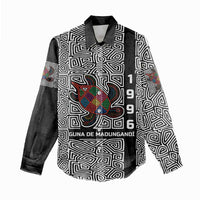 Indigenous Regions of Panama Guna de Madungandí Women Casual Shirt with Colorful Turtle and Black White Geometric Pattern - Wonder Print Shop