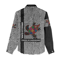 Indigenous Regions of Panama Guna de Madungandí Women Casual Shirt with Colorful Turtle and Black White Geometric Pattern - Wonder Print Shop