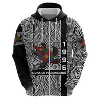 Indigenous Regions of Panama Guna de Madungandí Zip Hoodie with Colorful Turtle and Black White Geometric Pattern - Wonder Print Shop