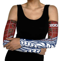 Indigenous Regions of Panama Guna de Wargandí Arm Sleeves with Tribal Pattern and Blue White Nature and People - Wonder Print Shop