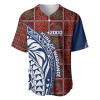 Indigenous Regions of Panama Guna de Wargandí Baseball Jersey with Tribal Pattern and Blue White Nature and People - Wonder Print Shop