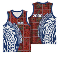Indigenous Regions of Panama Guna de Wargandí Basketball Jersey with Tribal Pattern and Blue White Nature and People - Wonder Print Shop