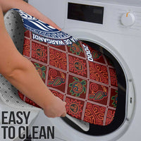 Indigenous Regions of Panama Guna de Wargandí Bathroom Set with Tribal Pattern and Blue White Nature and People - Wonder Print Shop