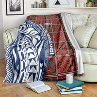 Indigenous Regions of Panama Guna de Wargandí Blanket with Tribal Pattern and Blue White Nature and People - Wonder Print Shop