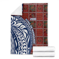 Indigenous Regions of Panama Guna de Wargandí Blanket with Tribal Pattern and Blue White Nature and People - Wonder Print Shop